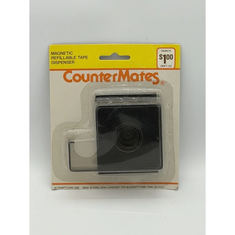 Vintage CounterMates Magnetic Tape Dispenser Refillable McCrory 1986 Hong Kong
